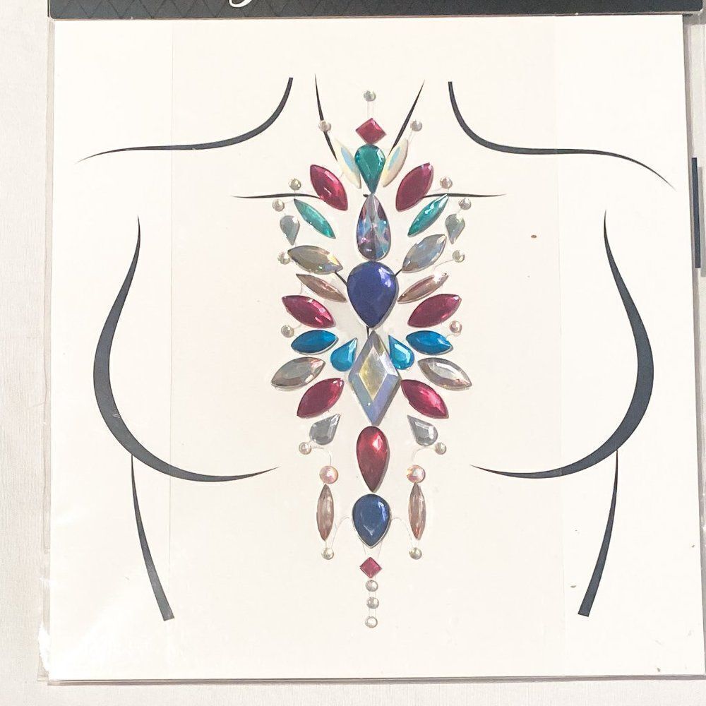 𝅺multicolor body gems and jewels rave festival